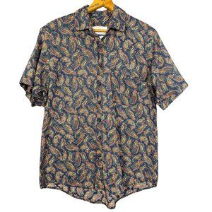 Vintage 90s Paisley Button-Up Shirt Tilley Endurables Cotton Lawn Viyella Fabric